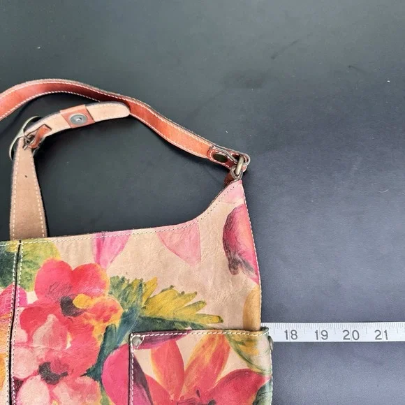 Patricia Nash Floral Hobo Bag Italian Heritage Leather Shoulder Slouchy Cottage - Picture 14 of 16